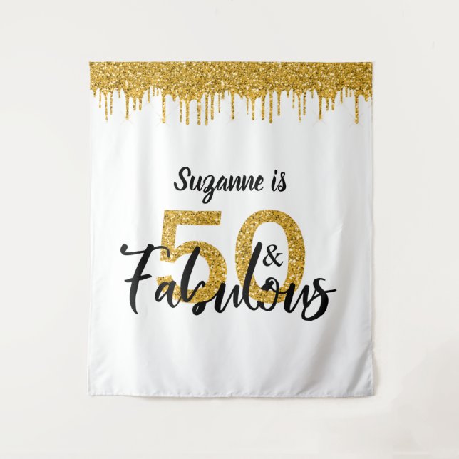 Tapiz Fondo para Fotos Cabina 50 y Fabuloso Cumpleaños D (Anverso)