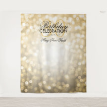 Fondo para Fotos Cumpleaños 30 con Luces Doradas B