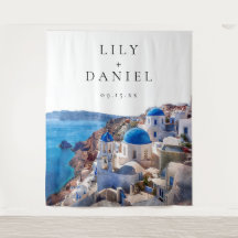 Fondo para fotos de boda en Santorini Grecia