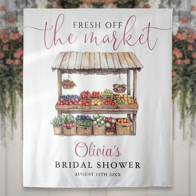 Tapiz Fondo para Fotos de Despedida de Soltera Fresh Off (Fresh Off The Market Bridal Shower Photo Backdrop)