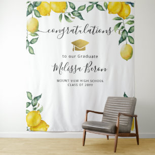 Tapiz Fondo para fotos de graduación de limones para cab