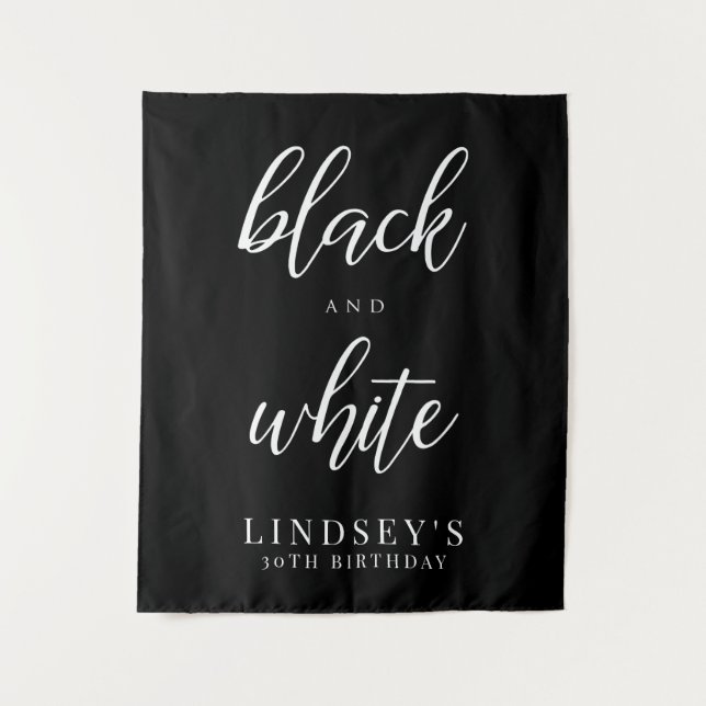 Tapiz Fondo para Fotos, Fiesta en Blanco y Negro (Anverso)