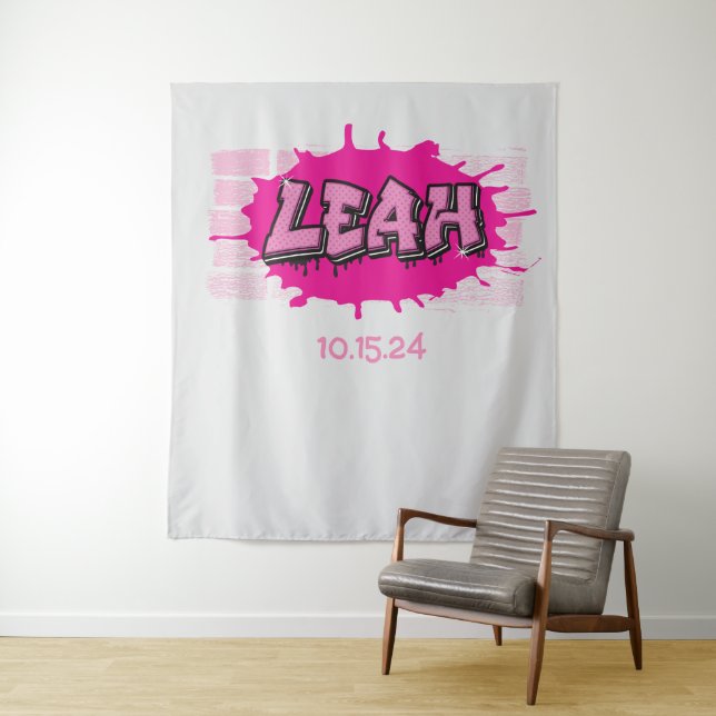 Tapiz Fondo para nombre de grafiti de Leah para fotos (In situ)