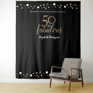 Tapiz Fondo para selfie de cumpleaños 50 y fabuloso