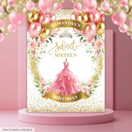 Tapiz Fondo para Sweet Sixteen elegante vestido rosado t