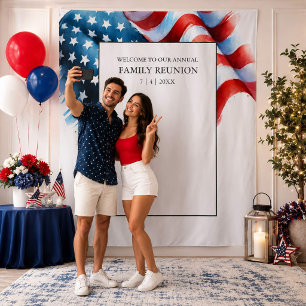 Tapiz Fondo Patriótico Bandera Americana Rojo Blanco Azu
