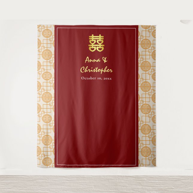 Tapiz Fondo peranakan boda chino tradicional (Anverso)