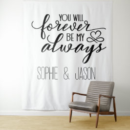 Tapiz Fondo personalizable con cita romántica