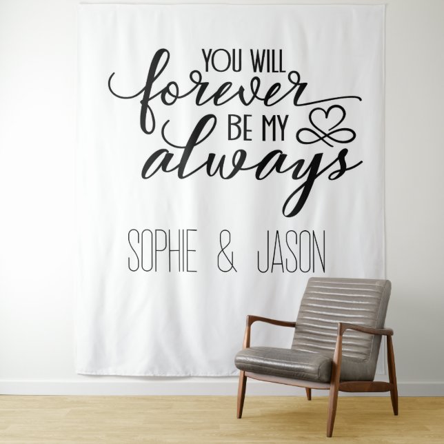 Tapiz Fondo personalizable con cita romántica (In situ)