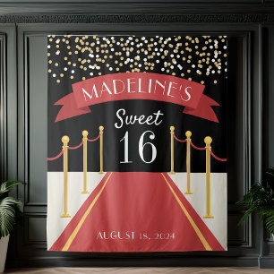 Tapiz Fondo Personalizado de Alfombra Roja Tema Sweet 16