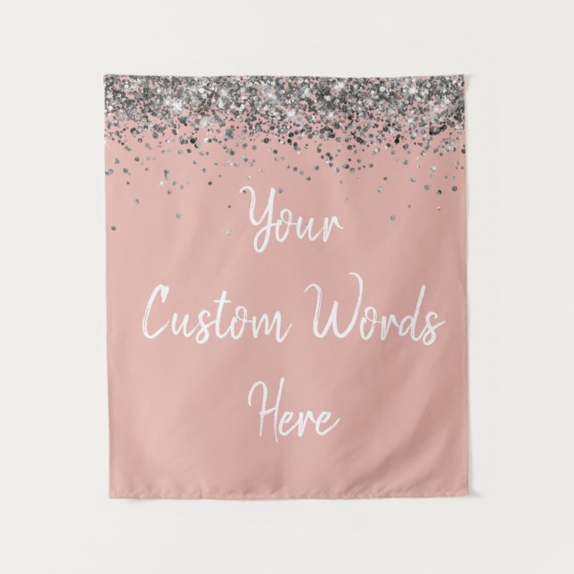 Tapiz Fondo personalizado de baile rosa plateado para ca (Anverso)