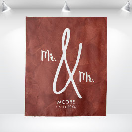 Tapiz Fondo personalizado de boda gay Boho para señores