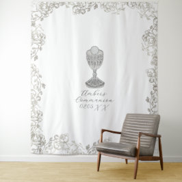 Tapiz Fondo Personalizado de cáliz de Silver Communion