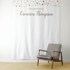 Tapiz Fondo personalizado de confeti dorado para bautizo