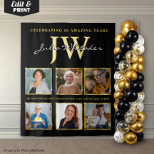 Fondo personalizado de cumpleaños con iniciales do
