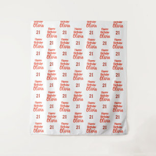 Tapiz Fondo personalizado de cumpleaños con paso y repet