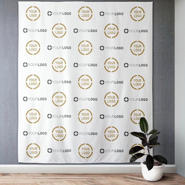 Tapiz Fondo personalizado de evento con logotipos repeti (Custom Step & Repeat two Logo Event Backdrop)