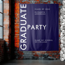 Fondo personalizado de graduación azul marino mode