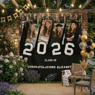 Tapiz Fondo Personalizado de Graduación Collage de Fotos