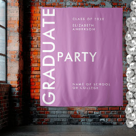 Tapiz Fondo personalizado de graduación morado moderno y