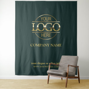 Tapiz Fondo personalizado de logo empresarial verde para