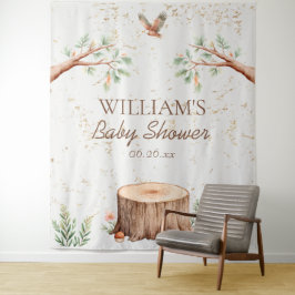 Tapiz Fondo personalizado para baby shower boho bosque