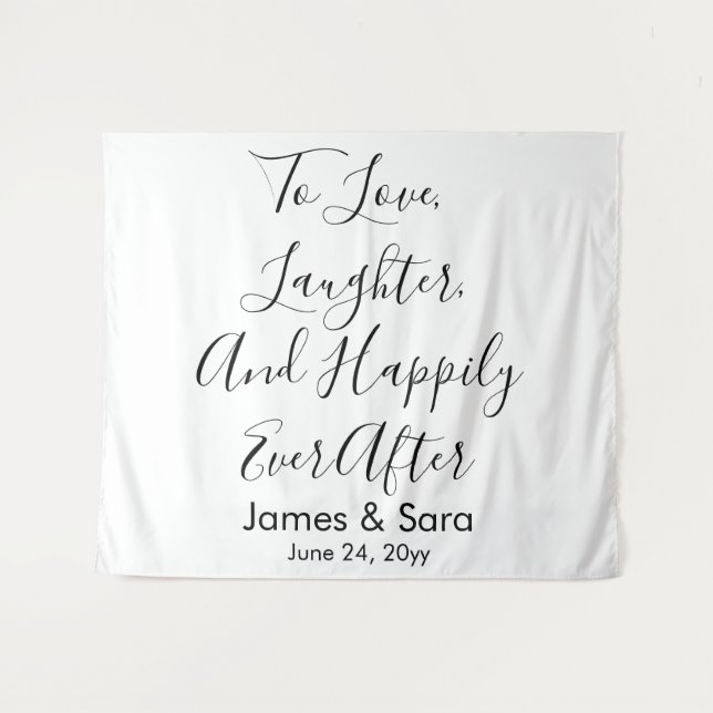 Tapiz Fondo personalizado para boda elegante cabina de f (Anverso (horizontal))