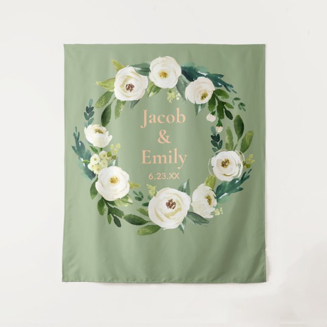 Tapiz Fondo personalizado para cabina de fotos de boda c (Anverso)