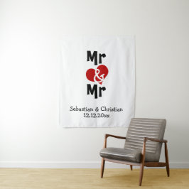 Tapiz Fondo personalizado para fotos de boda gay de Sr y