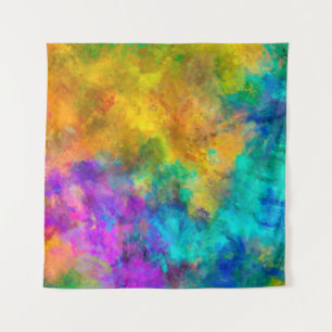 Tapiz fondo pintado de arco iris vibrante abstracto de a