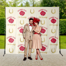 Fondo repetido de rosas y herraduras de Derby