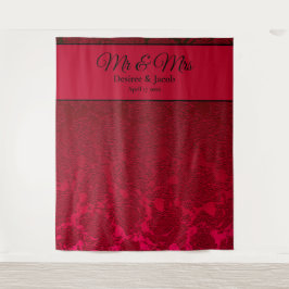 Tapiz Fondo rojo negro Navidad boda invierno
