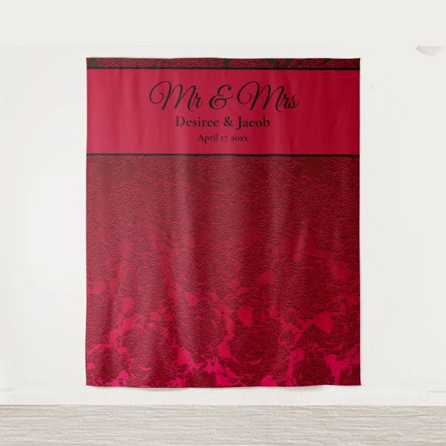 Tapiz Fondo rojo negro Navidad boda invierno (Anverso)