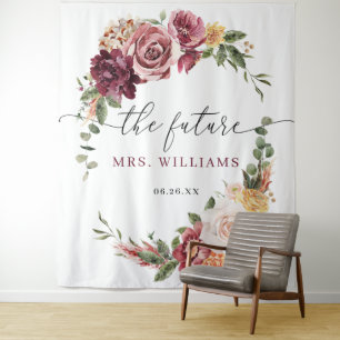 Tapiz Fondo romántico floral boho campestre para boda