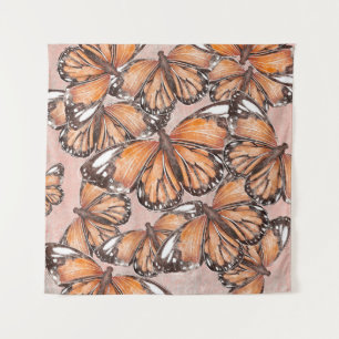 Tapiz Fondo rosa de las mariposas del Almirante Rojo