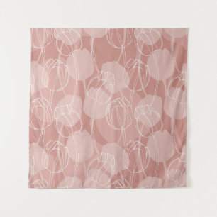 Tapiz Fondo rosa de los tulipanes blancos vintage