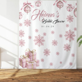 Tapiz Fondo rosado de copo de nieve | Winter Bridal Show