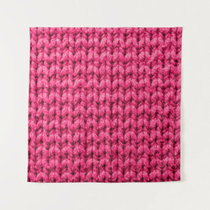 Tapiz Fondo rosado de punto. Textura de yarn. Kn vertica