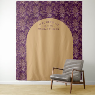 Tapiz Fondo Royal Damask Gold Purple Boda