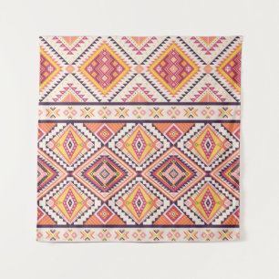 Tapiz Fondo tribal azteca a rayas sin soldadura