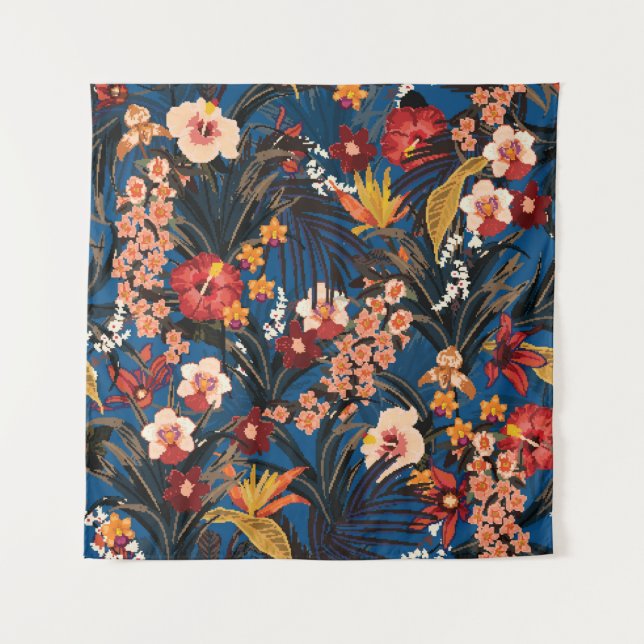 Tapiz Fondo tropical de verano moderno con una selva pro (Anverso)