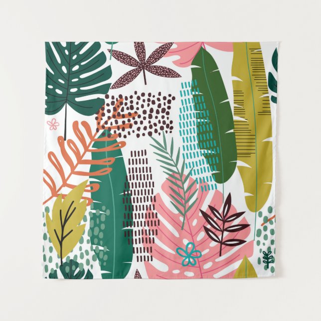Tapiz Fondo tropical sin foco con Monstera (Anverso)