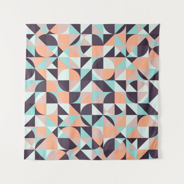 Tapiz Fondo vintage retro geométrico, sin costura (Anverso)