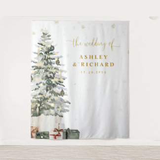 Tapiz Fondos de boda con árbol de Navidad