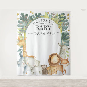 Tapiz Fondos para baby shower de safari de jungla modern