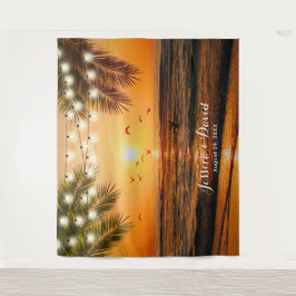 Tapiz Fondos para bodas de Palm Beach al atardecer tropi