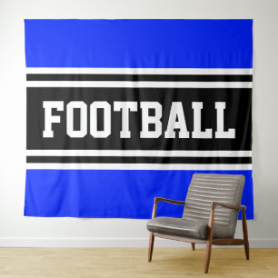 Tapiz FOOTBALL Atletismo Azul franjas de Carreras blanco