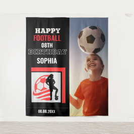 Tapiz Football Birthday, Football Girl Player Backdrops