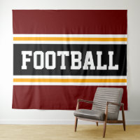 FOOTBALL Deep Red Black Yellow Carreras Strips