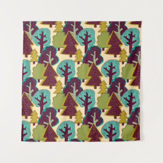 Tapiz Forest color seamless pattern. Wild nature landsca